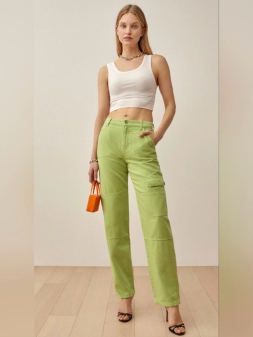 Reformation Green Bailey Trousers